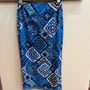 Johnny Was Geometric Patterned Mesh Skirt